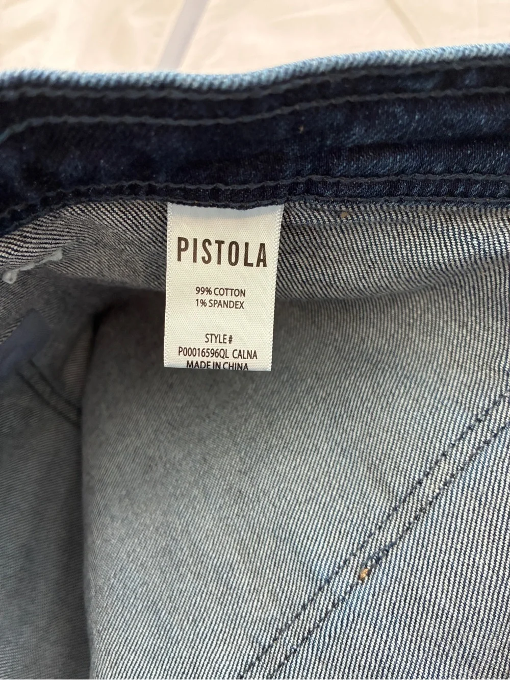 Pistola Calna Dark Indigo High Rise Wide Leg Jeans Size 29 Raw Hem